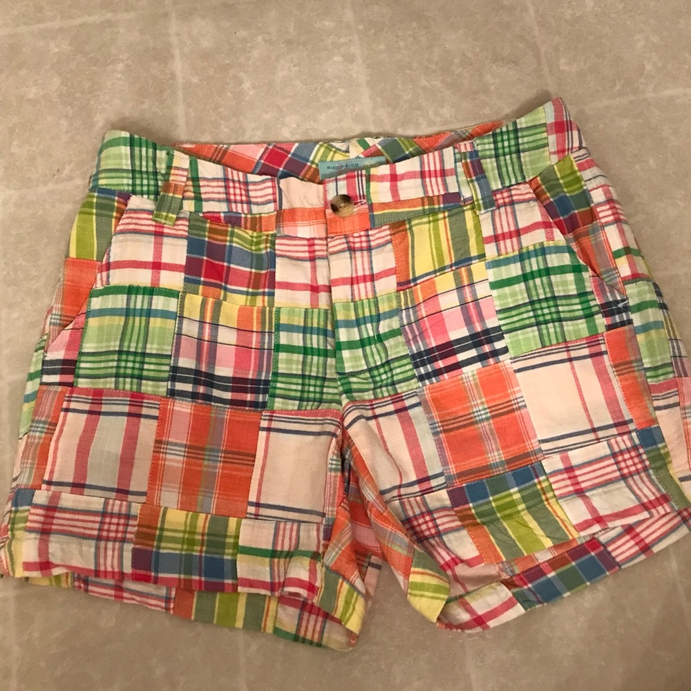 Patchwork plaid shorts